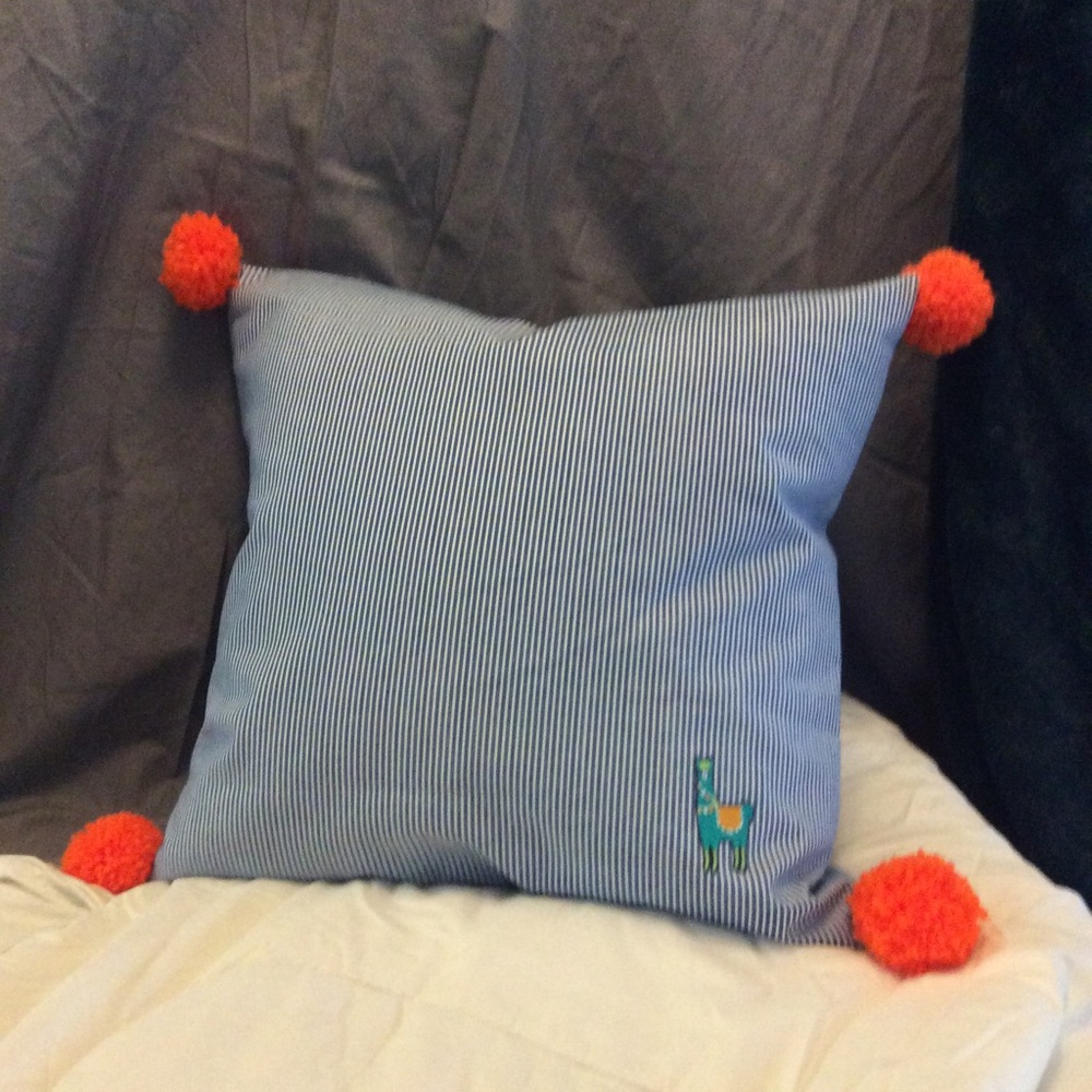 Adorable Blue & White Pin Striped Pillow